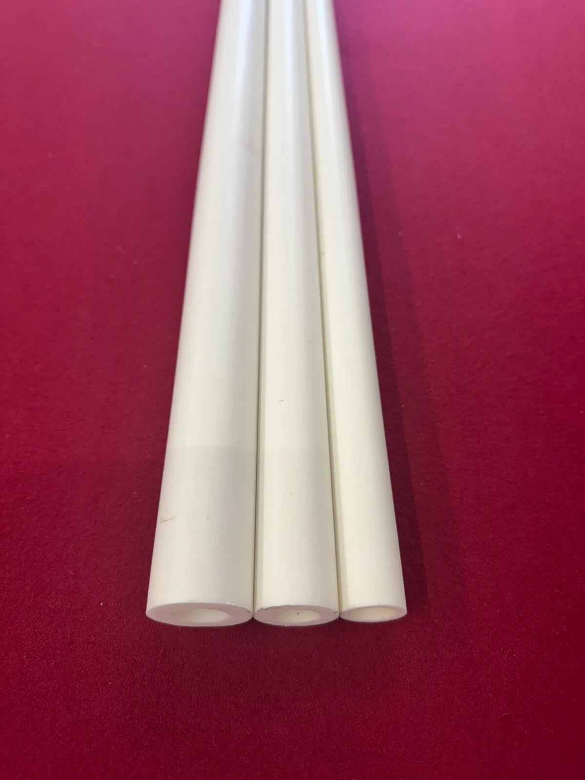 Pure White Phenolic Rod 1.375 in w/ .750 in Hole - 1 ft Piece for Cue Building