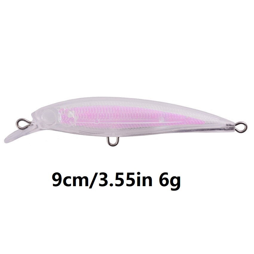 Unpainted Fishing Lure Set - 20pcs Minnow Swimbaits 9cm 6g Bait