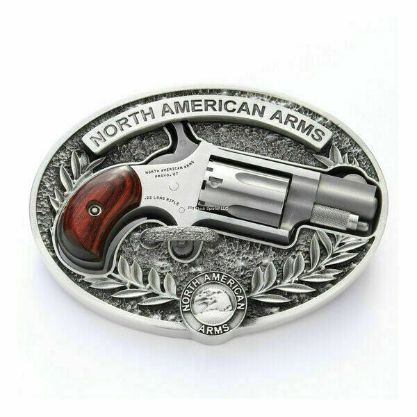 Mini Revolver Belt Buckle for 22LR - Holster Accessory, Steel, Silver Finish