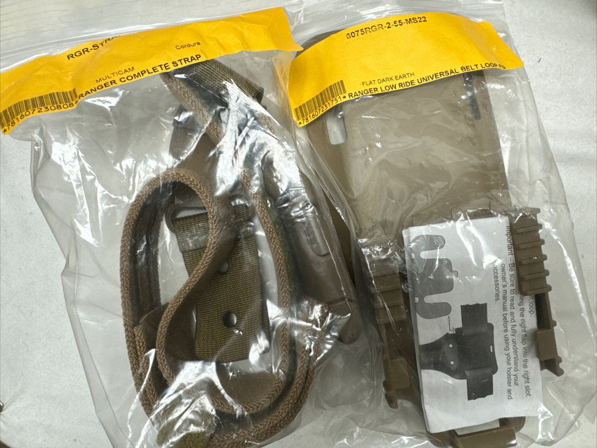 Safariland MS22 Low-Ride & Leg Strap with QLS-22 Quick Detach FDE