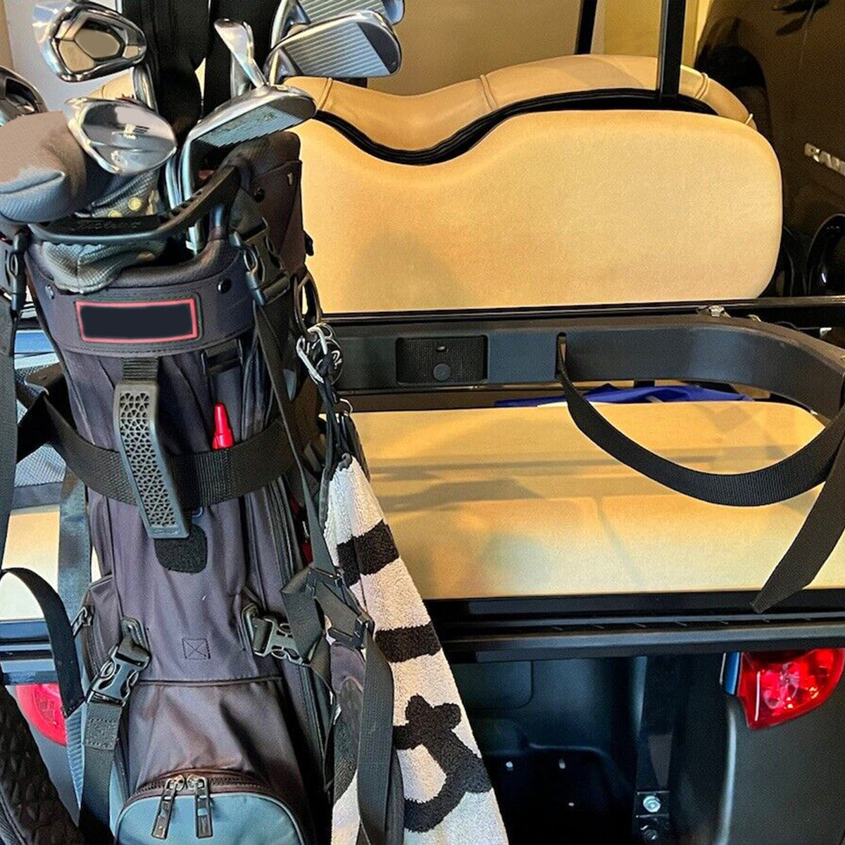 Universal Golf Cart Bag Holder Bracket - Adjustable Rear Mount for EZGO Club Car Yamaha