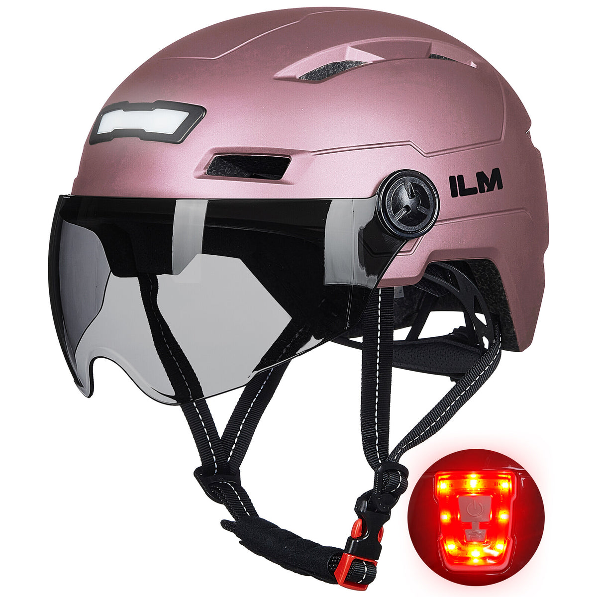 Bike Cycling Helmet with USB Rechargeable LED Lights for Men Women