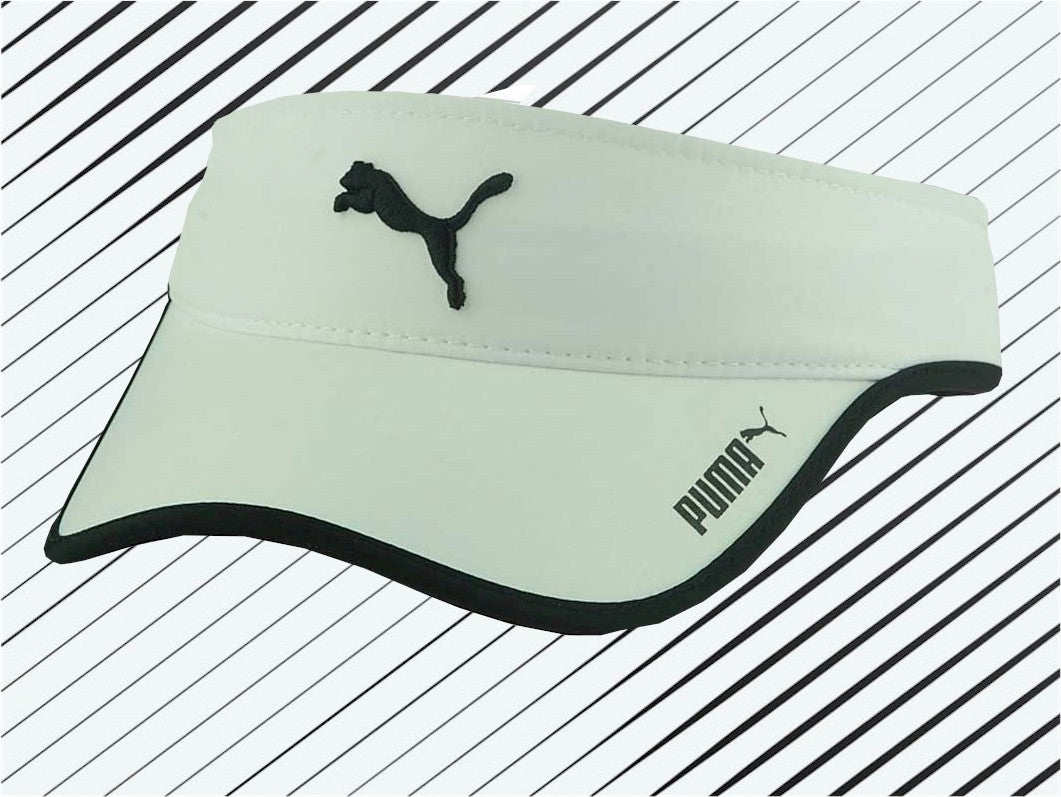 Women's Visor Hat Cap - Adjustable White & Black Sport Headwear