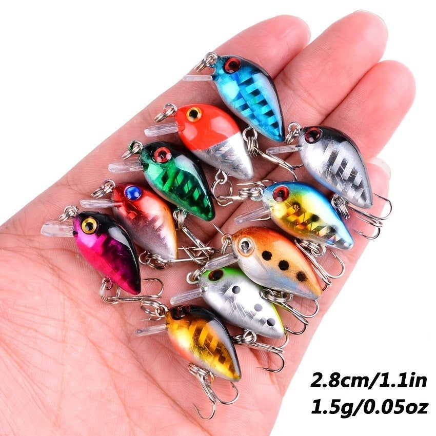 60pcs Minnow Popper Crankbait Fishing Lures Kit Artificial Hard Baits