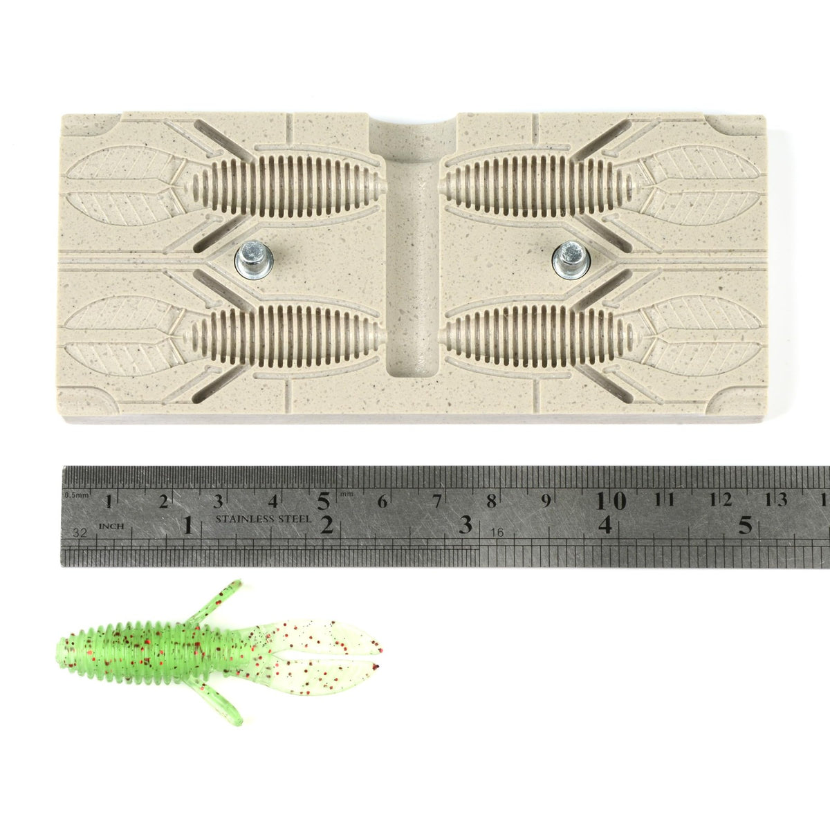 4-Cavity Soft Plastic Lure Injection Mold for Fishing Baits - Micro D Bomb 2.3"