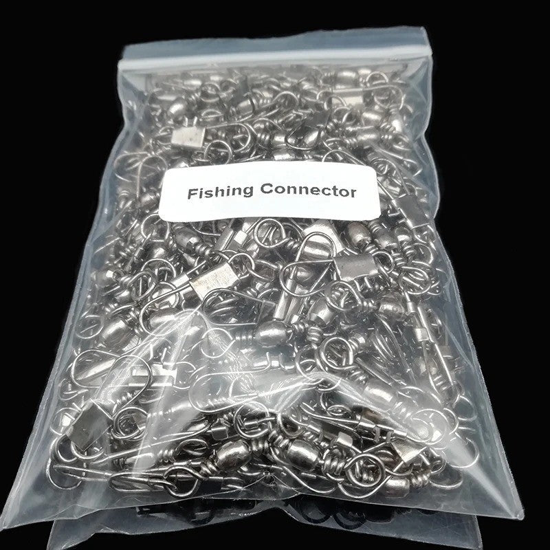 50PCS Fishing Swivels and Snap Connectors for Lures Tackle Accessory