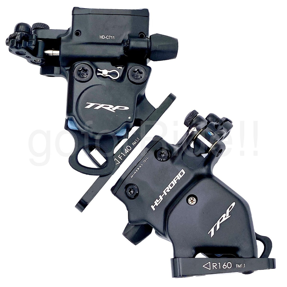 Hydraulic Disc Brake Calipers 160mm Flat Mount Front & Rear Black
