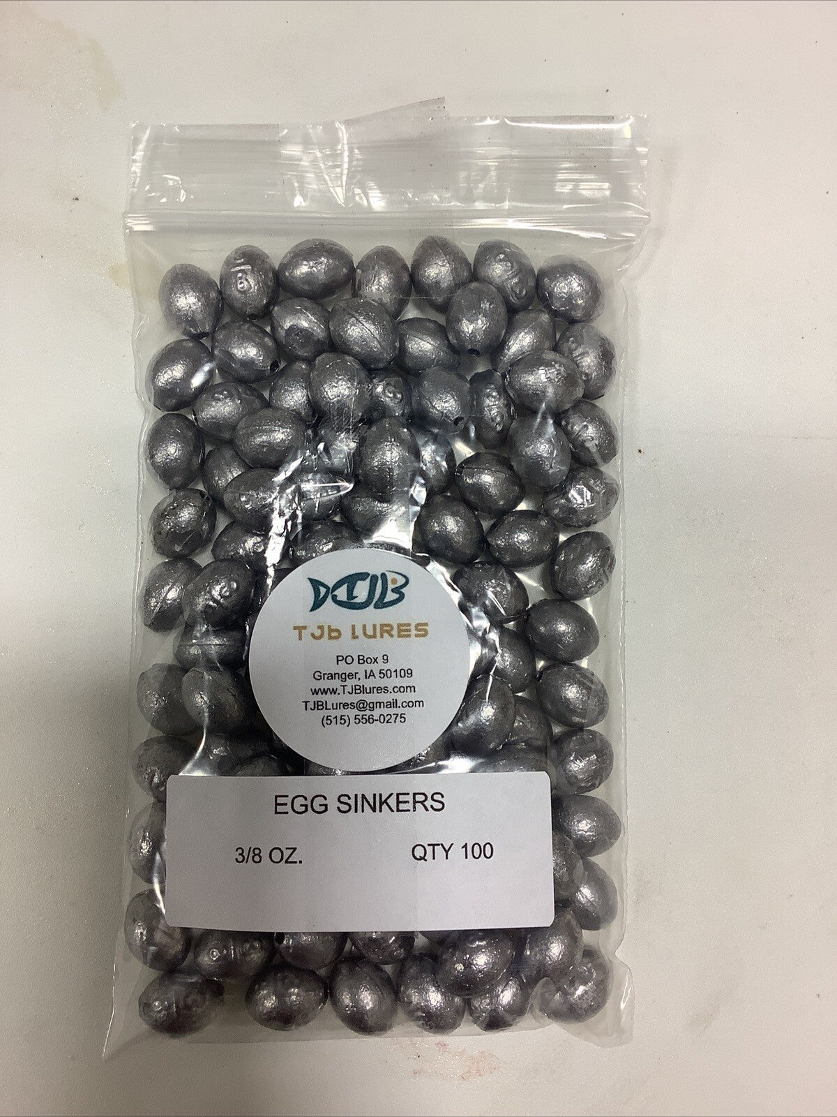 100 Pcs 3/8 oz Lead Egg Sinkers Fishing Weights Slip Sinkers Bulk