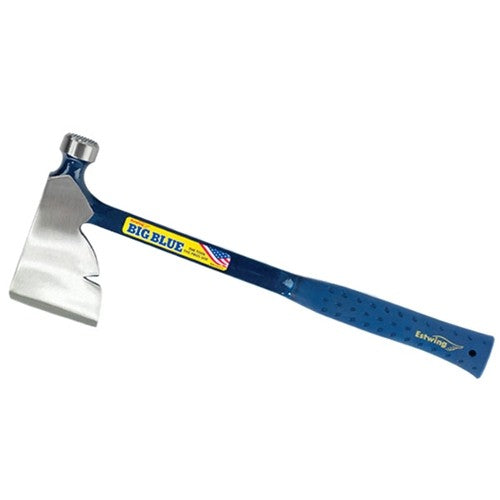 Solid Steel Riggers Axe with Milled Face - Heavy Duty Outdoor Tool
