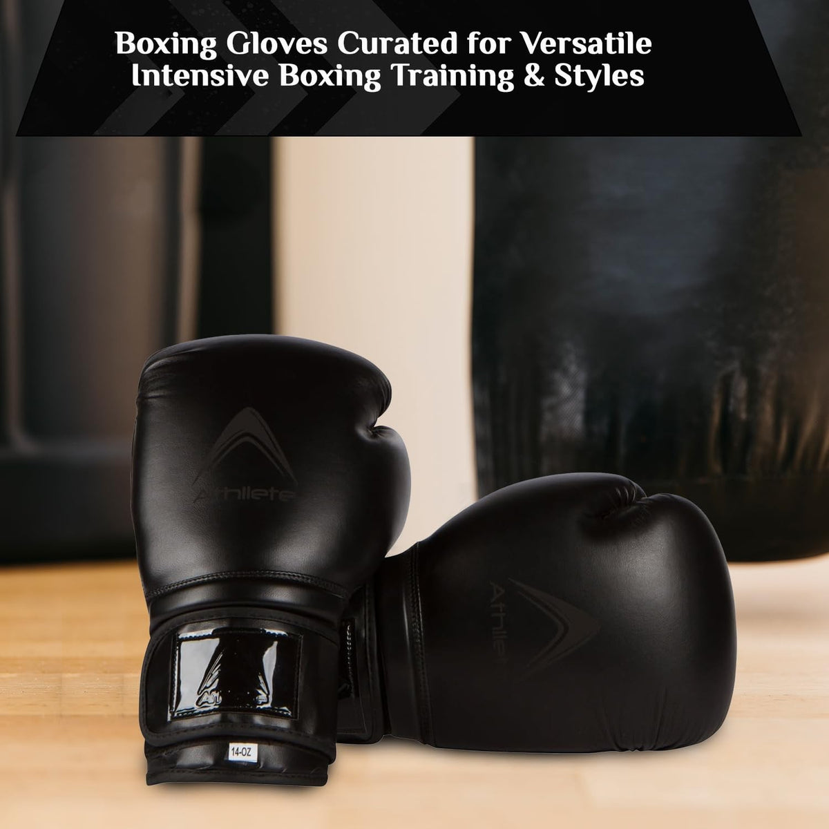 Training Boxing Gloves - Durable Faux Leather, Shock Absorbing Padding, Adjustable Strap