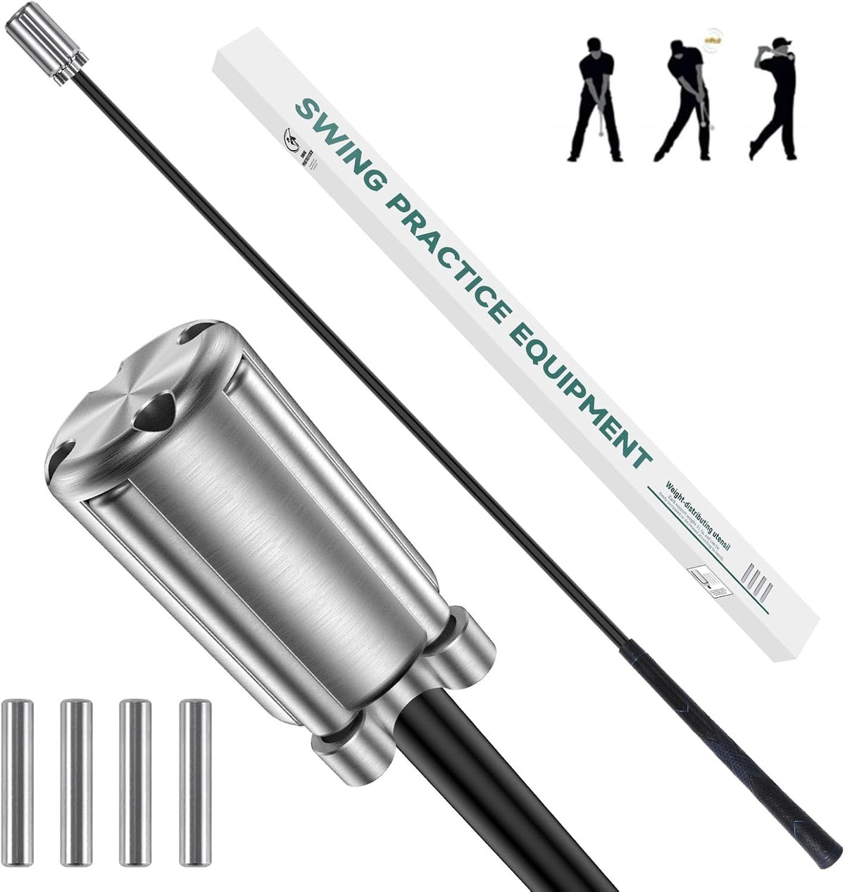 Weighted Golf Swing Trainer Aid with Adjustable Weight System for Speed and Flexibility