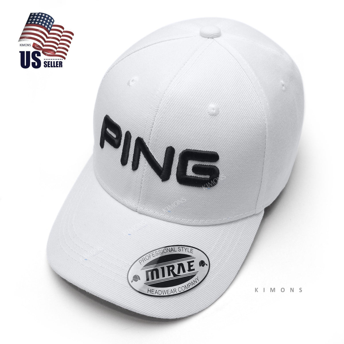 White Baseball Golf Hat - Adjustable Sun Protection & Moisture-Wicking Cap