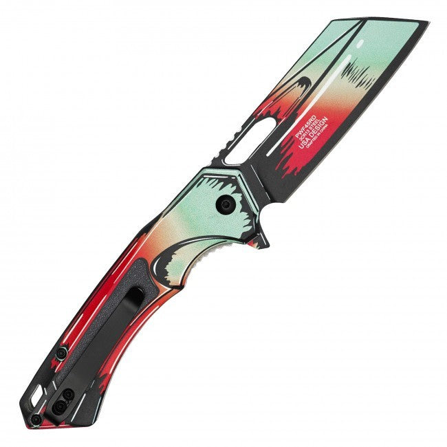 8-Inch Heatwave Cell Shade Cleaver Aluminum Pocket Knife with Clip