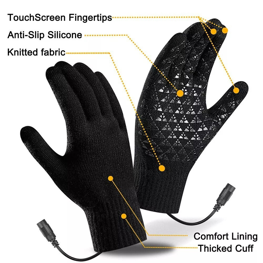 Rechargeable Heated Gloves Electric Winter Hand Warmer Windproof Thermal