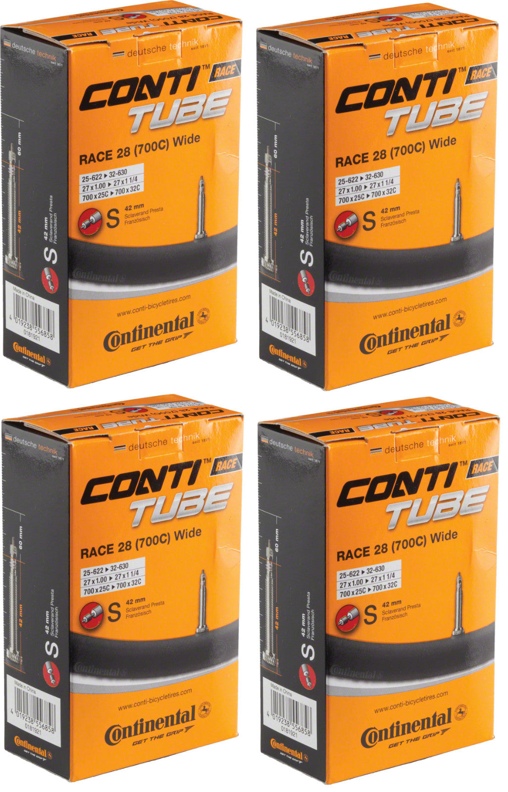 Bicycle Inner Tubes 700x25-32mm with 42mm Presta Valve - Pack of 2 or 4