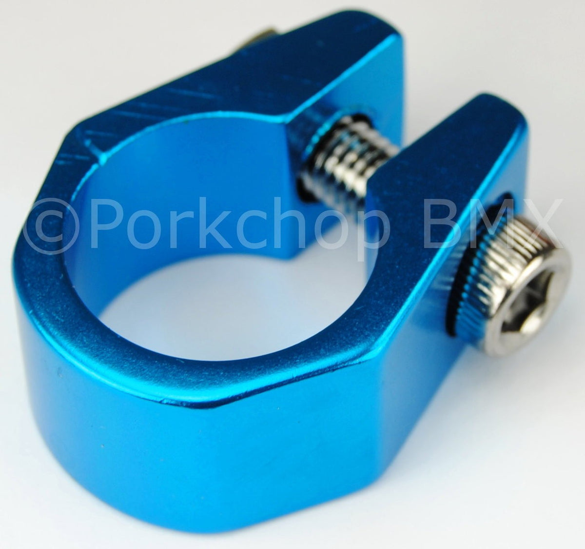 25.4mm BMX Bicycle Seat Post Clamp Bright Dip Blue - Aluminum Alloy