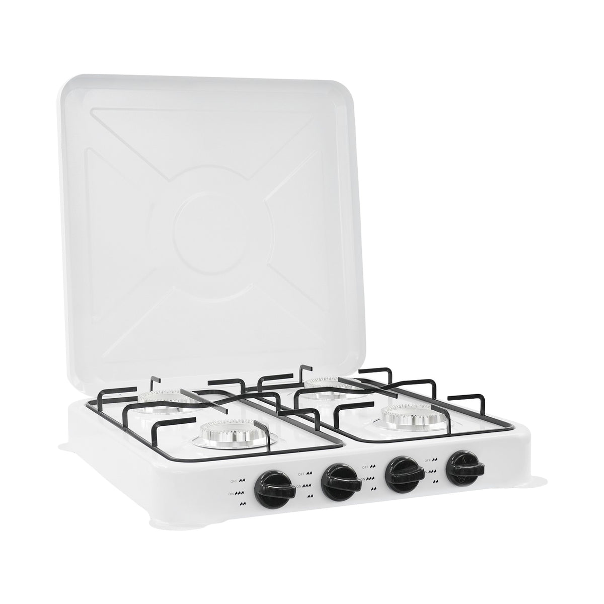 Portable 4-Burner Gas Camping Stove with High Power & Safety Features
