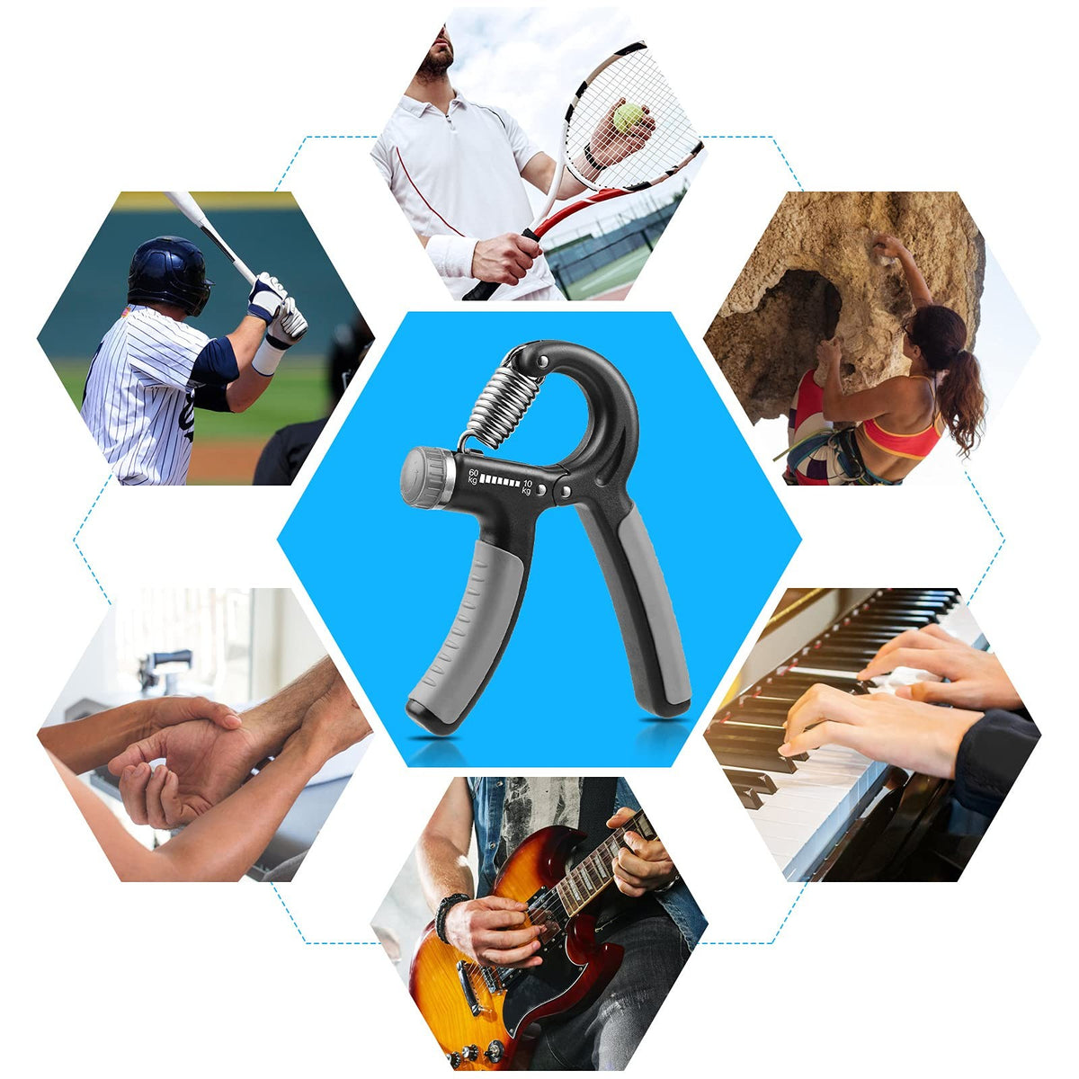 Adjustable Hand Grip Strengthener - Hand & Finger Exercise Equipment