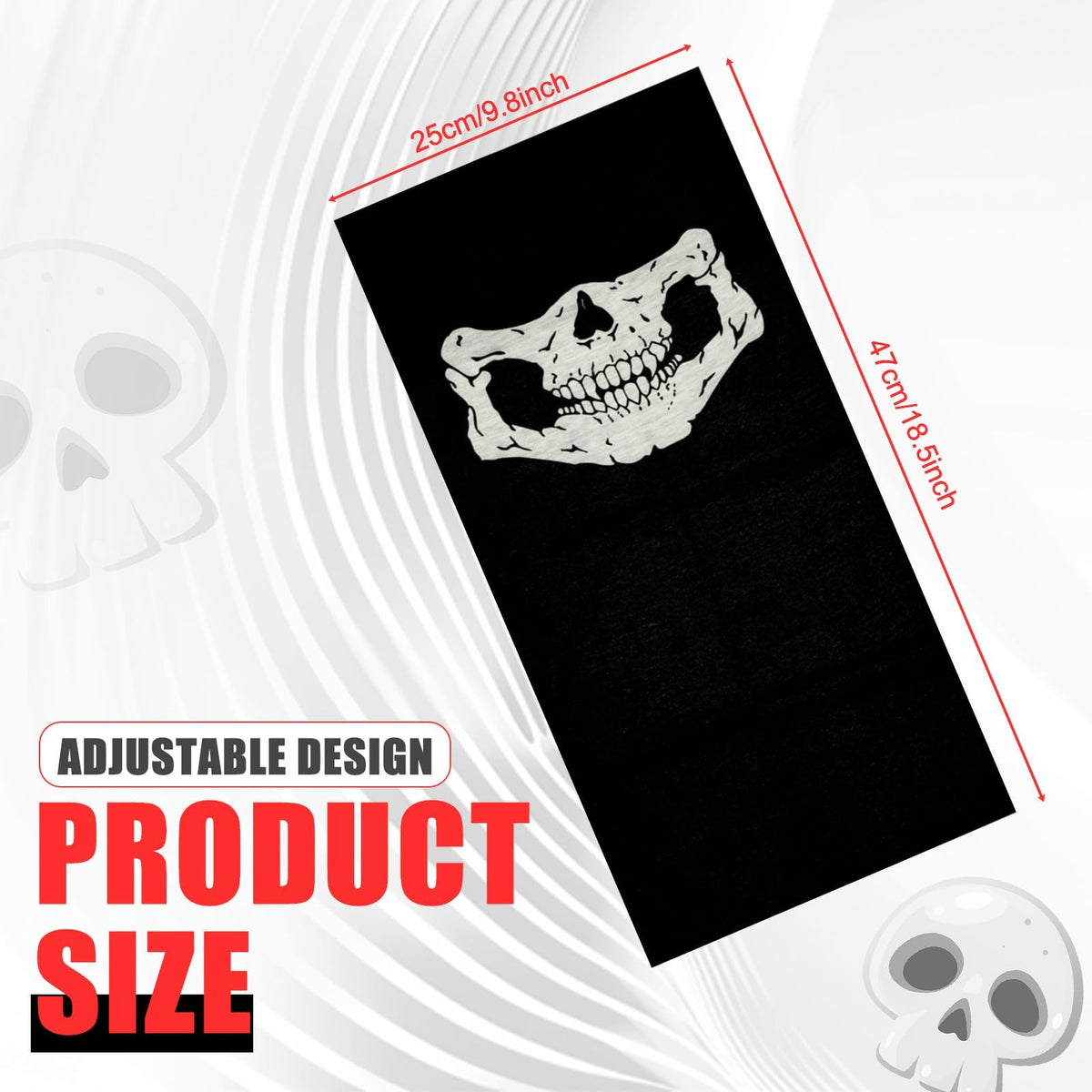 3 Pack Skull Balaclava Masks for Halloween Motorcycle Riding & Skiing