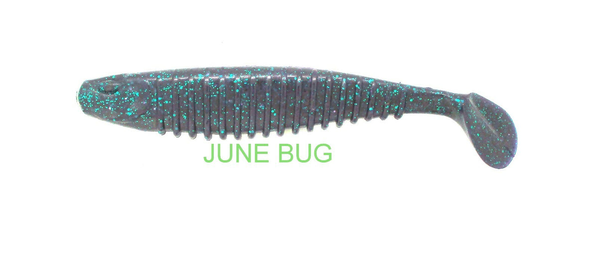 Berkley Powerbait 6-Inch Slim Shad Fishing Lures - Junebug Pack of 12
