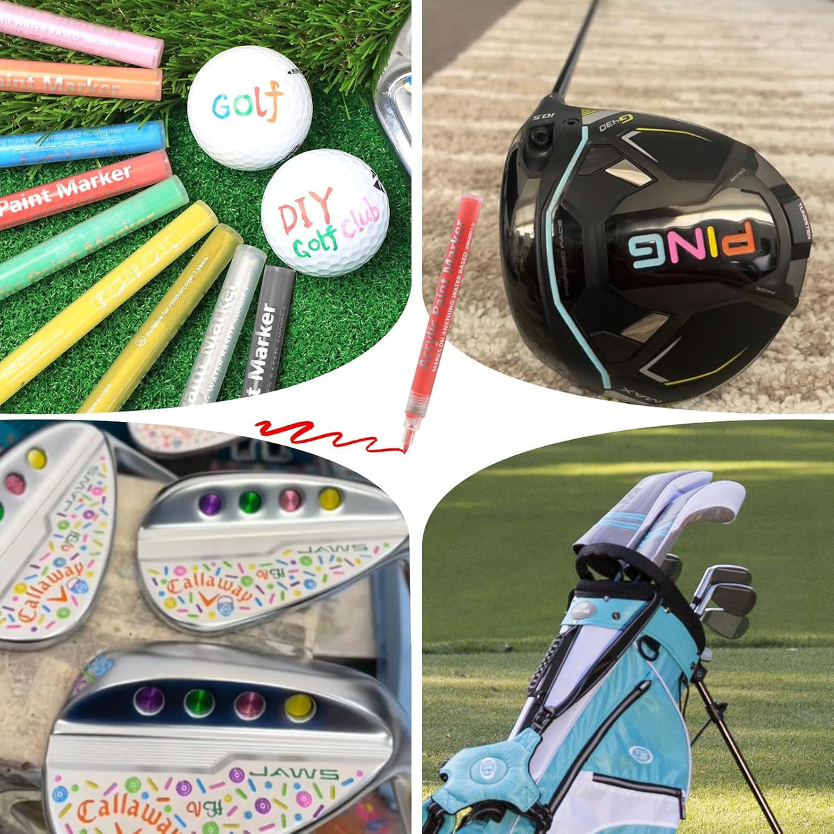Golf Club Paint Pens & Markers Set - 9 Pcs Customization & Renovation Tools