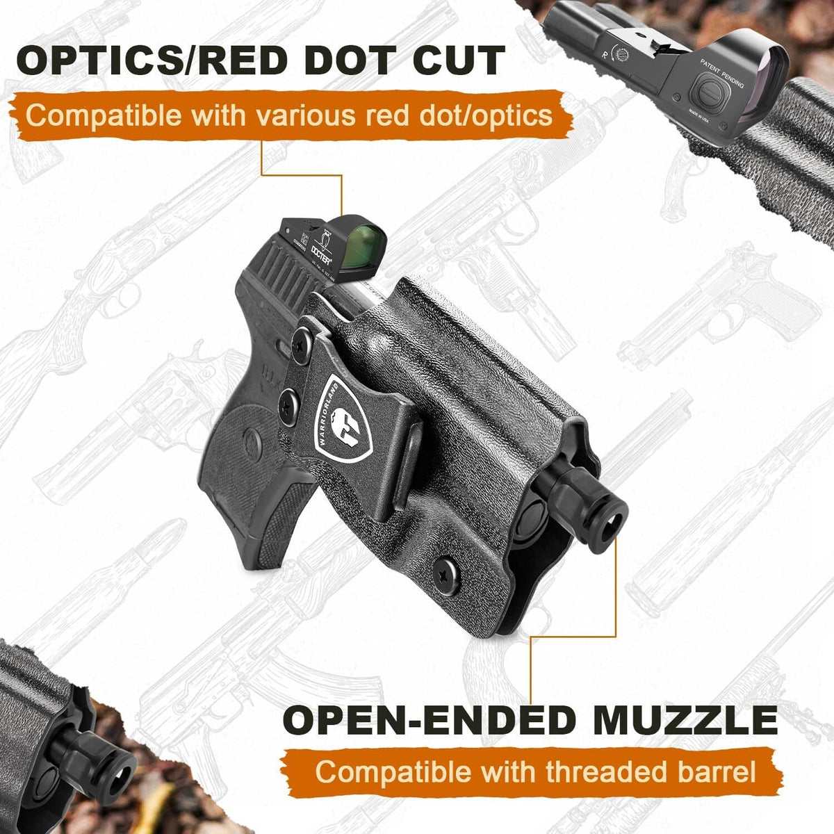 Kydex Holster for Ruger Max 9 with Optics Cut, Adjustable Retention & Cant