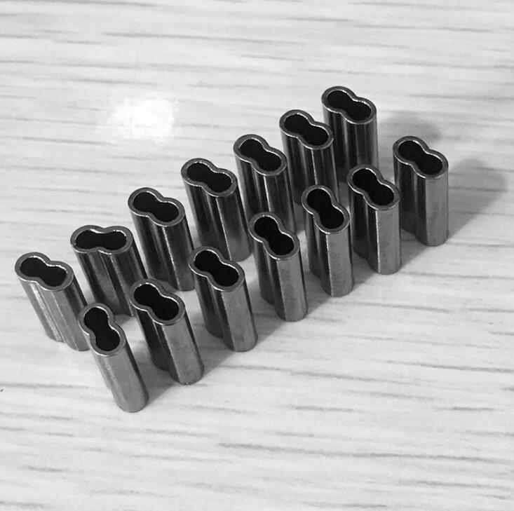 Copper Double Barrel Fishing Crimp Sleeves for Line Connectors, Brass Tackle Kit