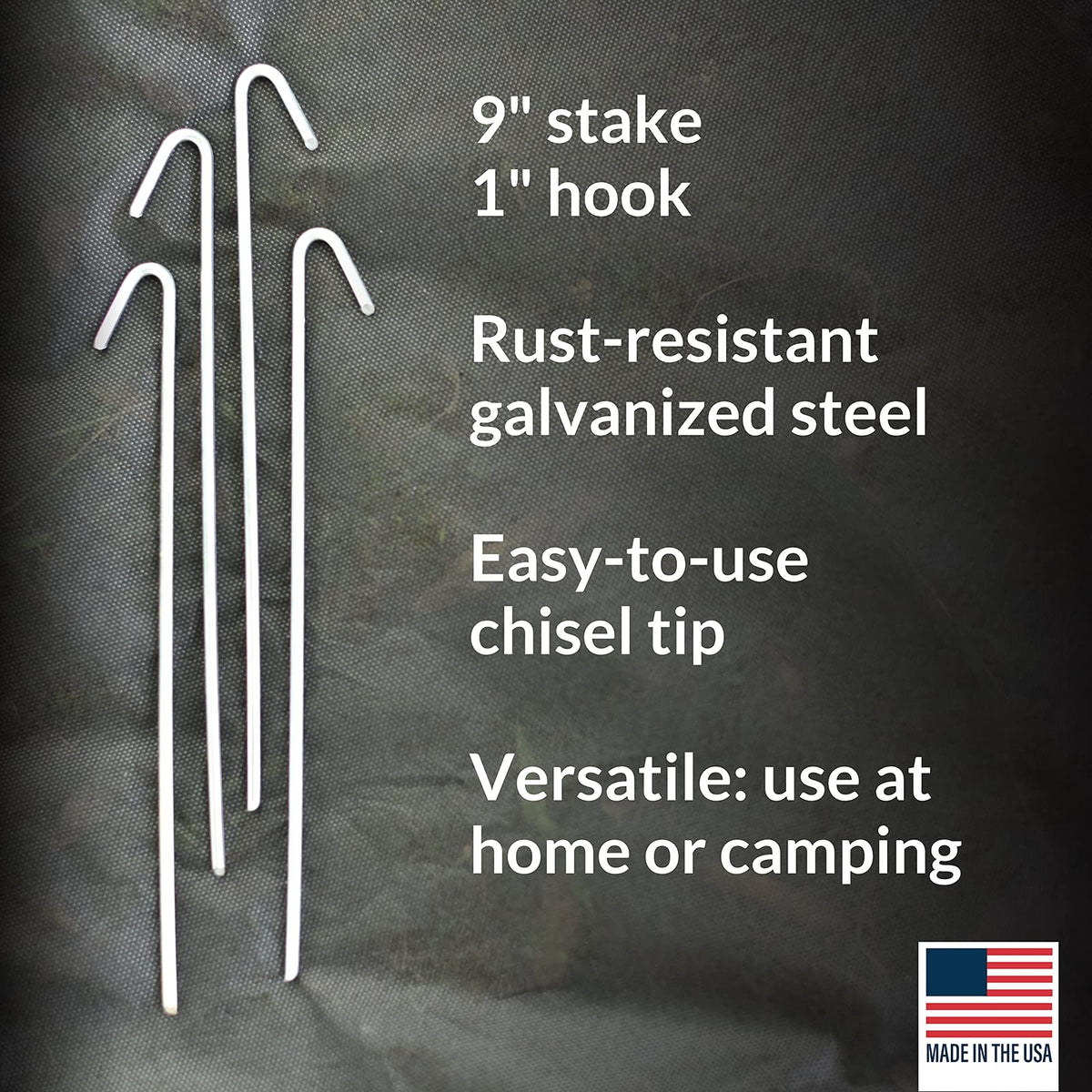 30 Pack Metal Tent Stakes Garden Edging Fence Hooks for Outdoors
