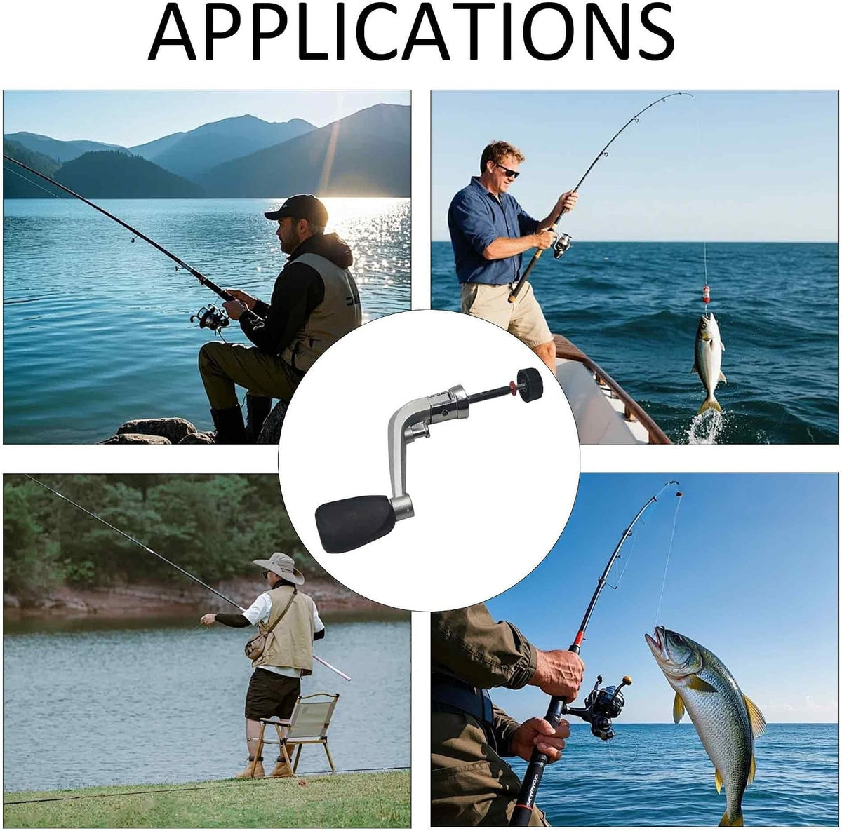 Corrosion-Resistant Fishing Reel Handle Crank for Spinning Reels - Adjustable, Easy Install