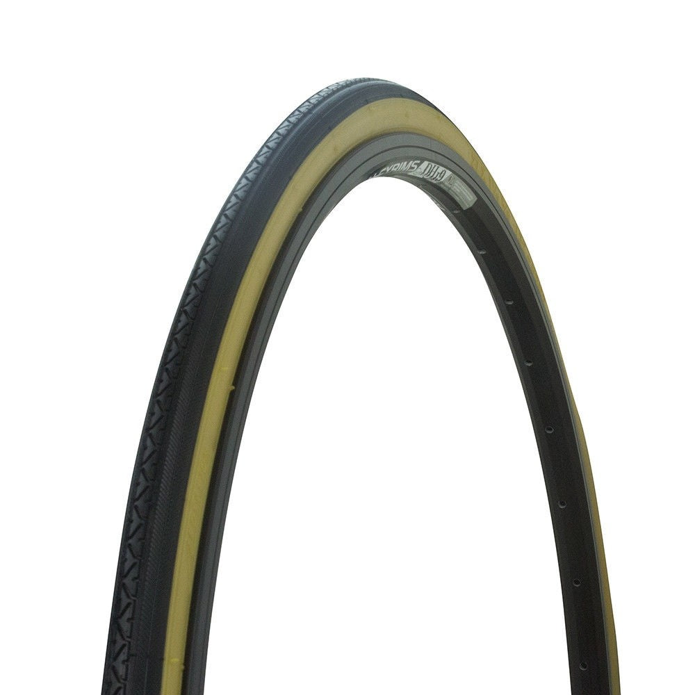 27 Inch Bicycle Tire 1-1/4 Inch Black/Gum Sidewall Touring Tire - Wire Bead