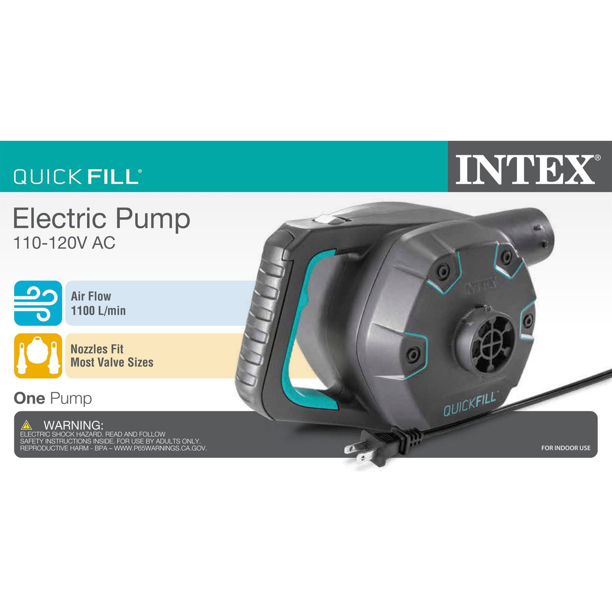 Electric Air Pump for Inflatable Float & Bed - 38.9 CFM, 120V