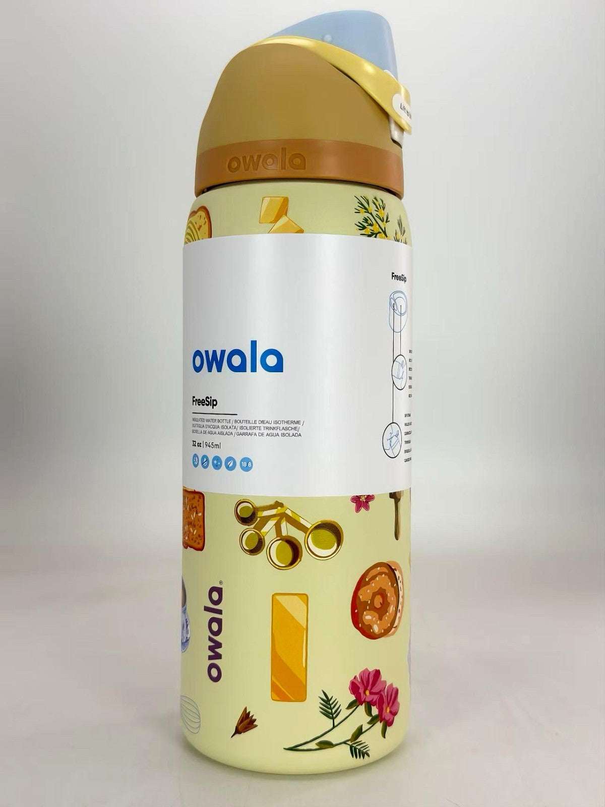 32oz Stainless Steel Water Bottle with Flip Lock & Straw - Vibrant Yellow