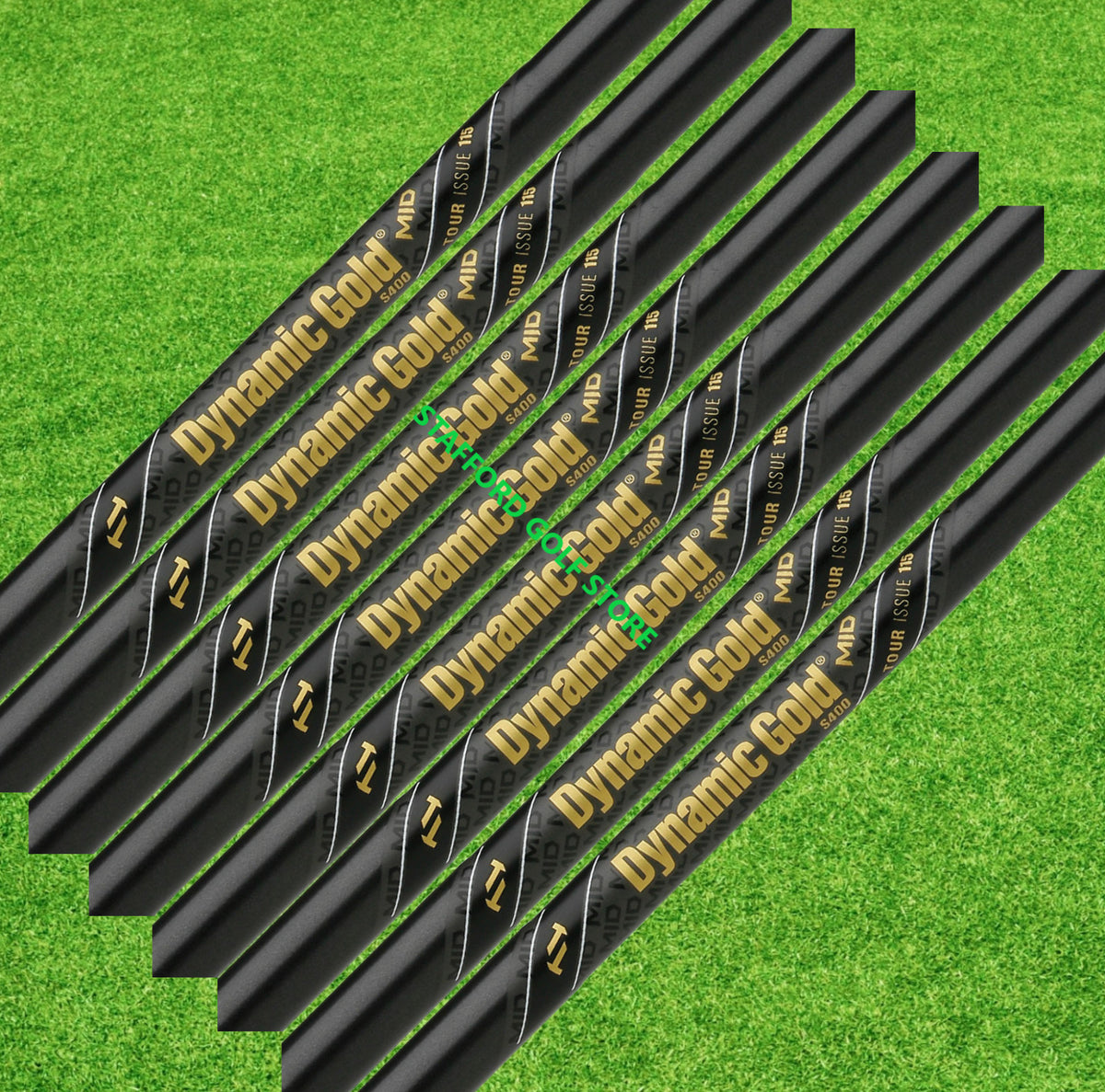 Golf Iron Shaft Set - Dynamic Gold Tour Issue 115 Mid Gunmetal .355" Taper