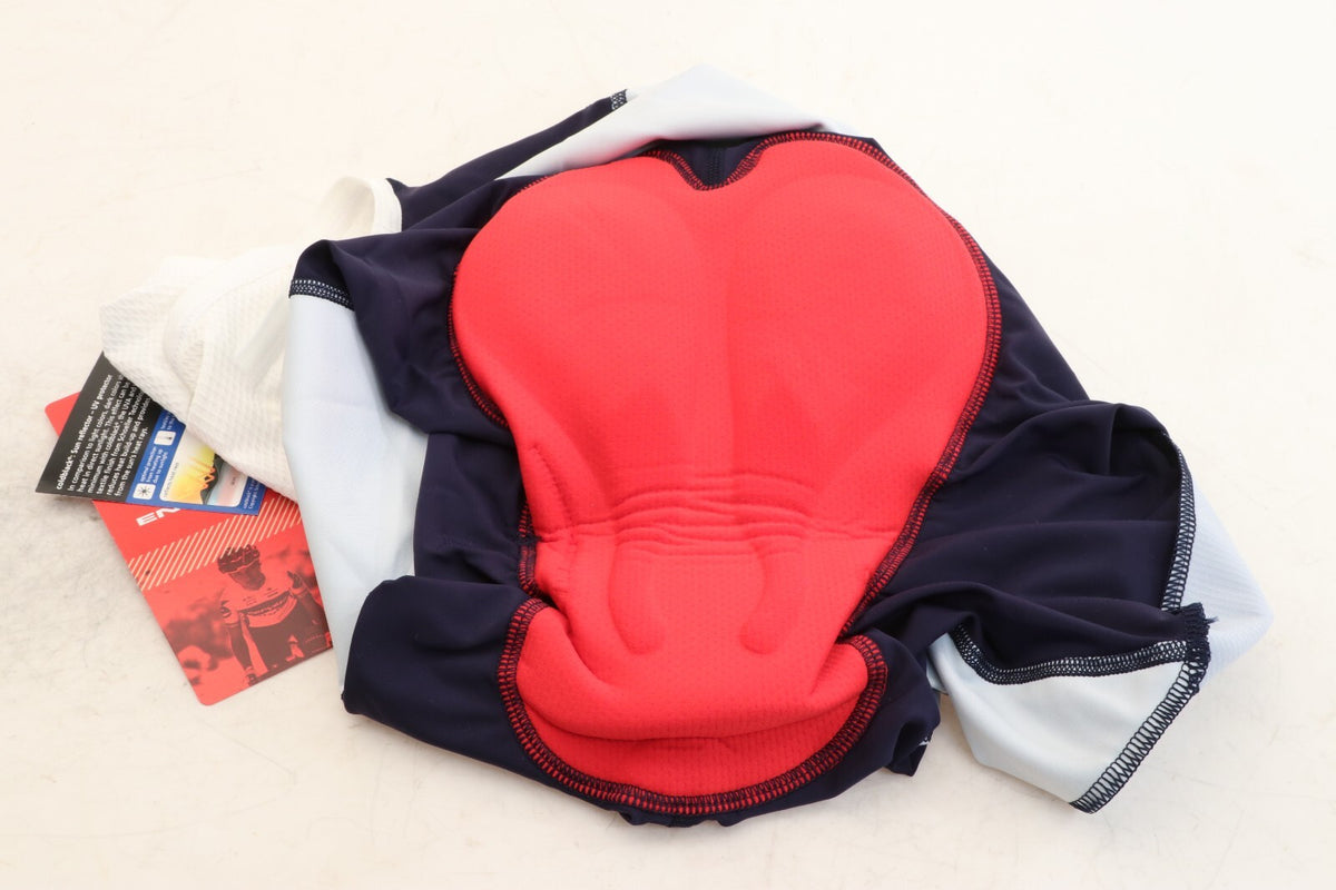 Women's Cycling Bib Shorts Large Navy Breathable Wicking Mesh Pad