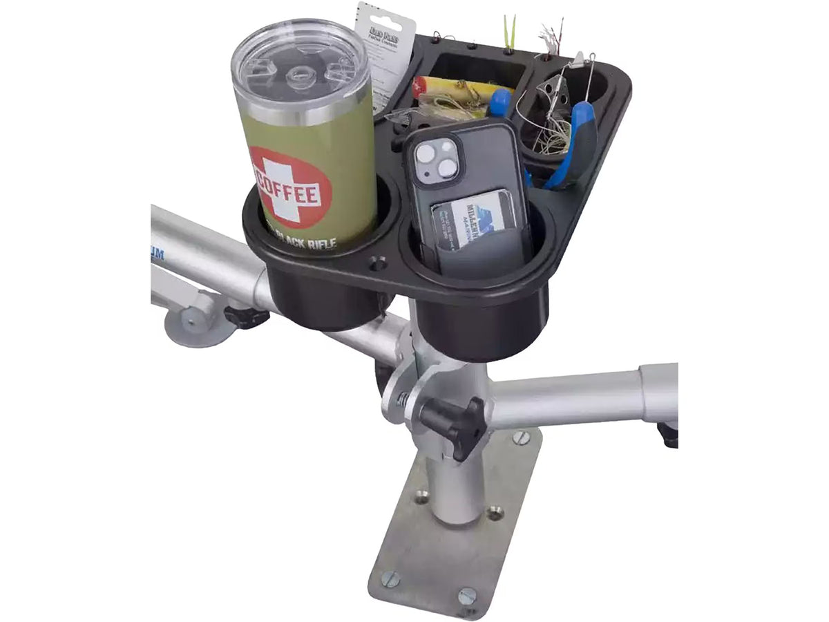 Marine Cup Holder with Tackle Trays - Fits ¾” Kingpin Pedestal