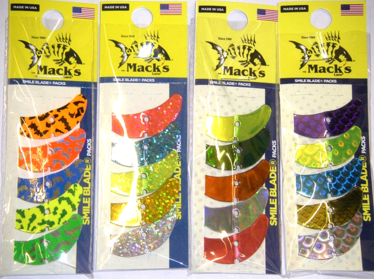Assorted Trolling Blade Lures 4 Pack - 1.5 Inch Fishing Smile Blades