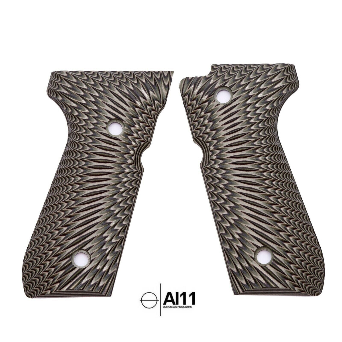 Beretta 92/96 Full Size G10 Grip Set - Green Sunburst Texture for Pistol
