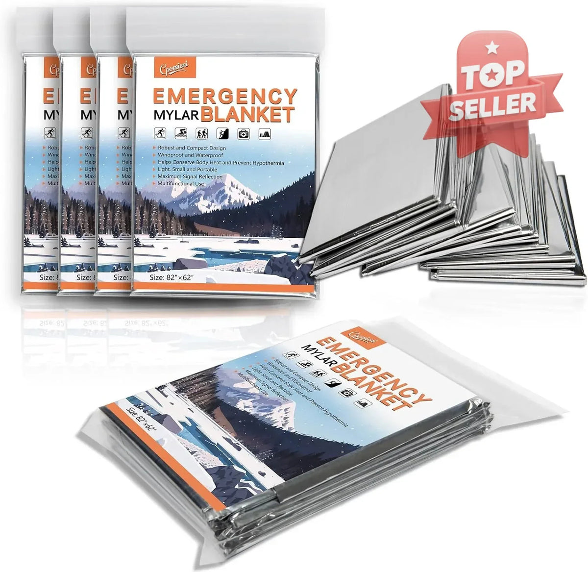 Emergency Mylar Thermal Blankets 4-Pack - Insulation & Survival Gear