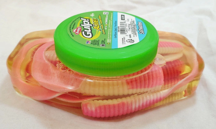 Saltwater Fishing Bait Grubs - Berkley Gulp Alive 5" Pink Shine Soft Plastic Lures