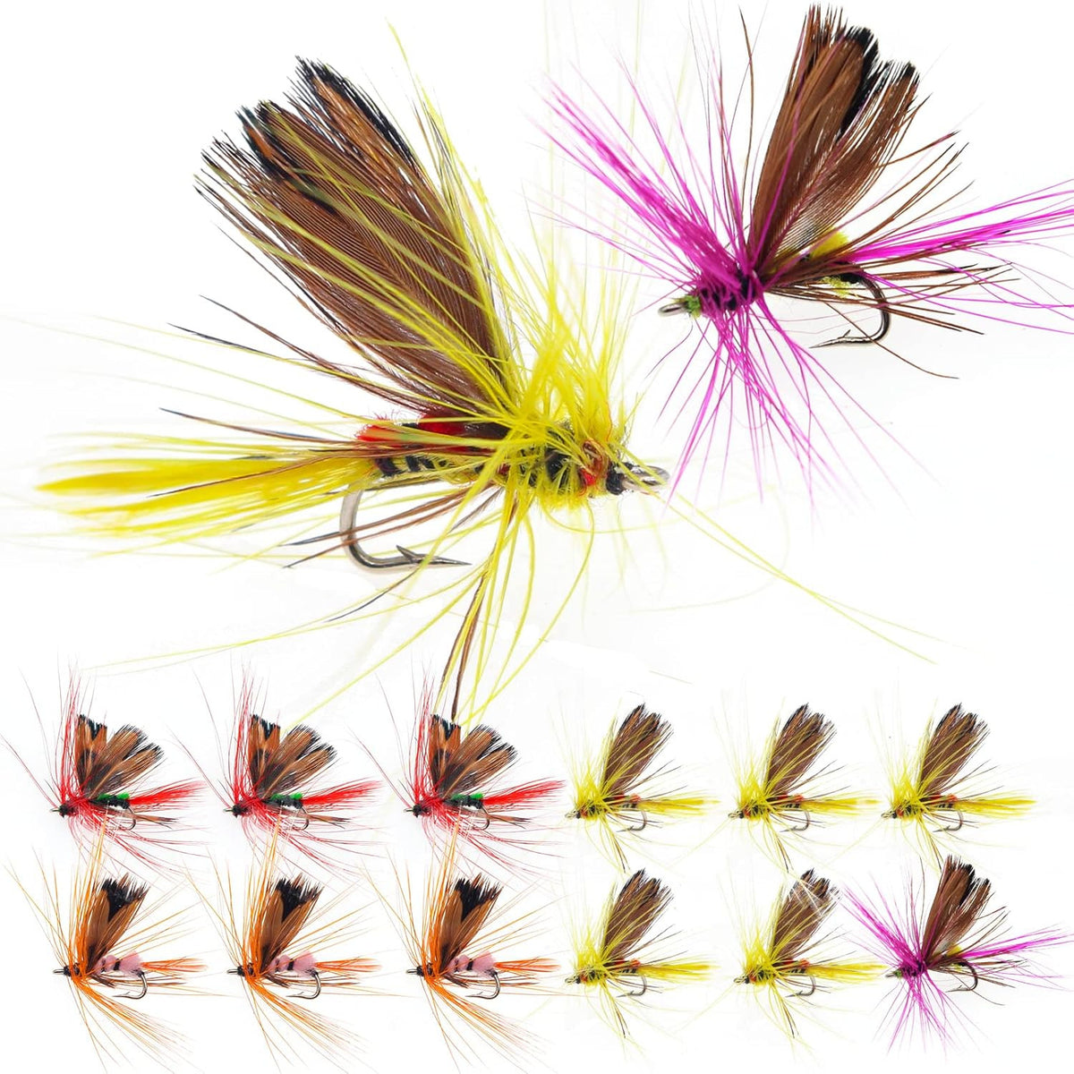 12PCS Floating Dry Fly Fishing Lures Set for Trout Bass Bluegill
