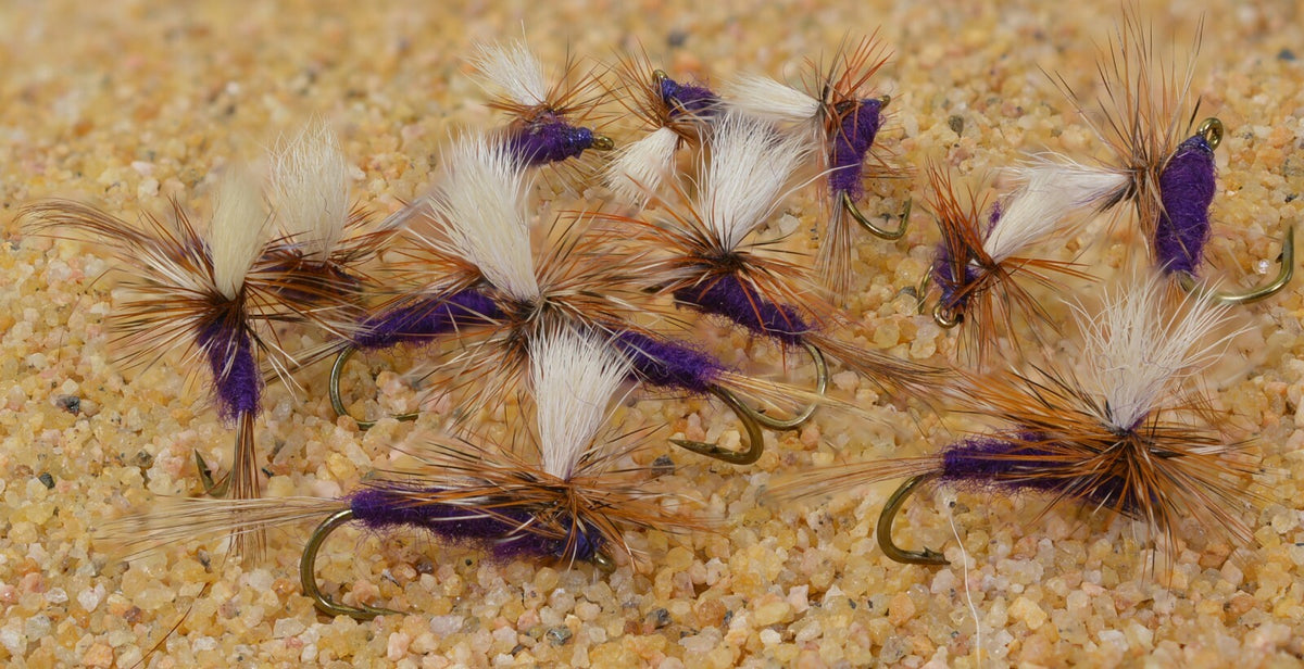 Purple Haze Dry Fly Fishing Hooks Assorted Sizes - Mustad Signature