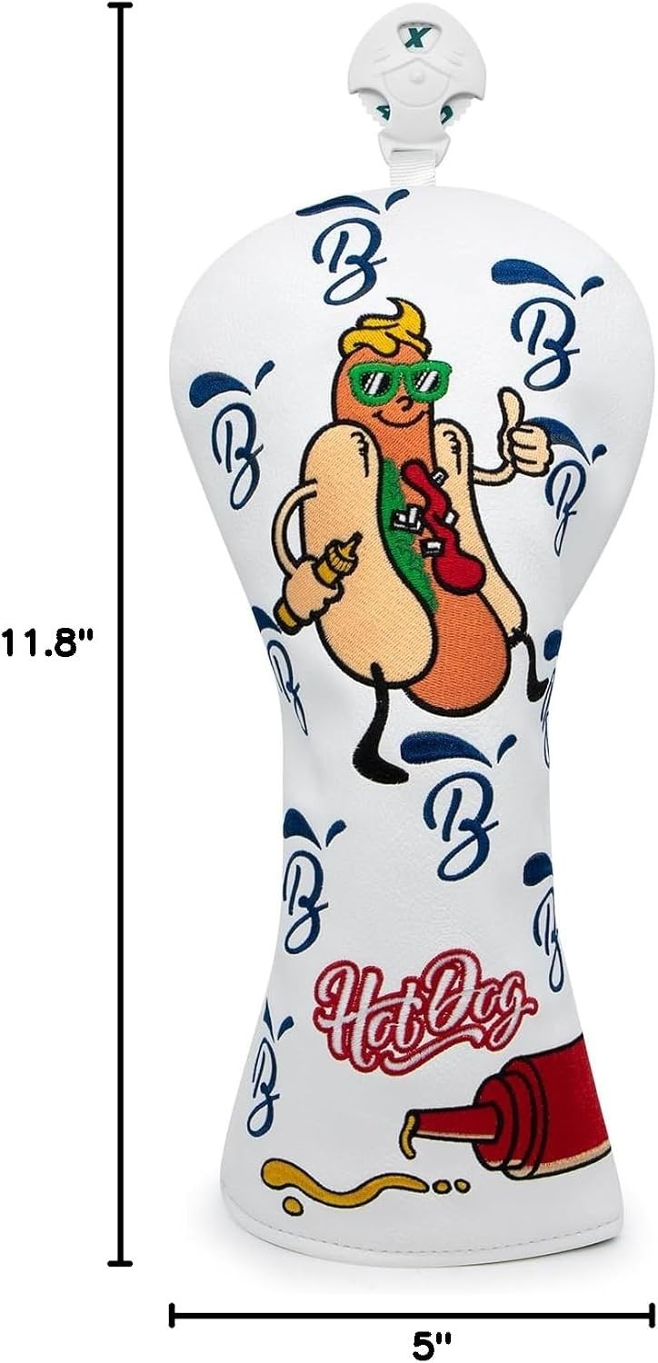 Golf Club Headcovers Leather Hot Dog Style with Number Tag