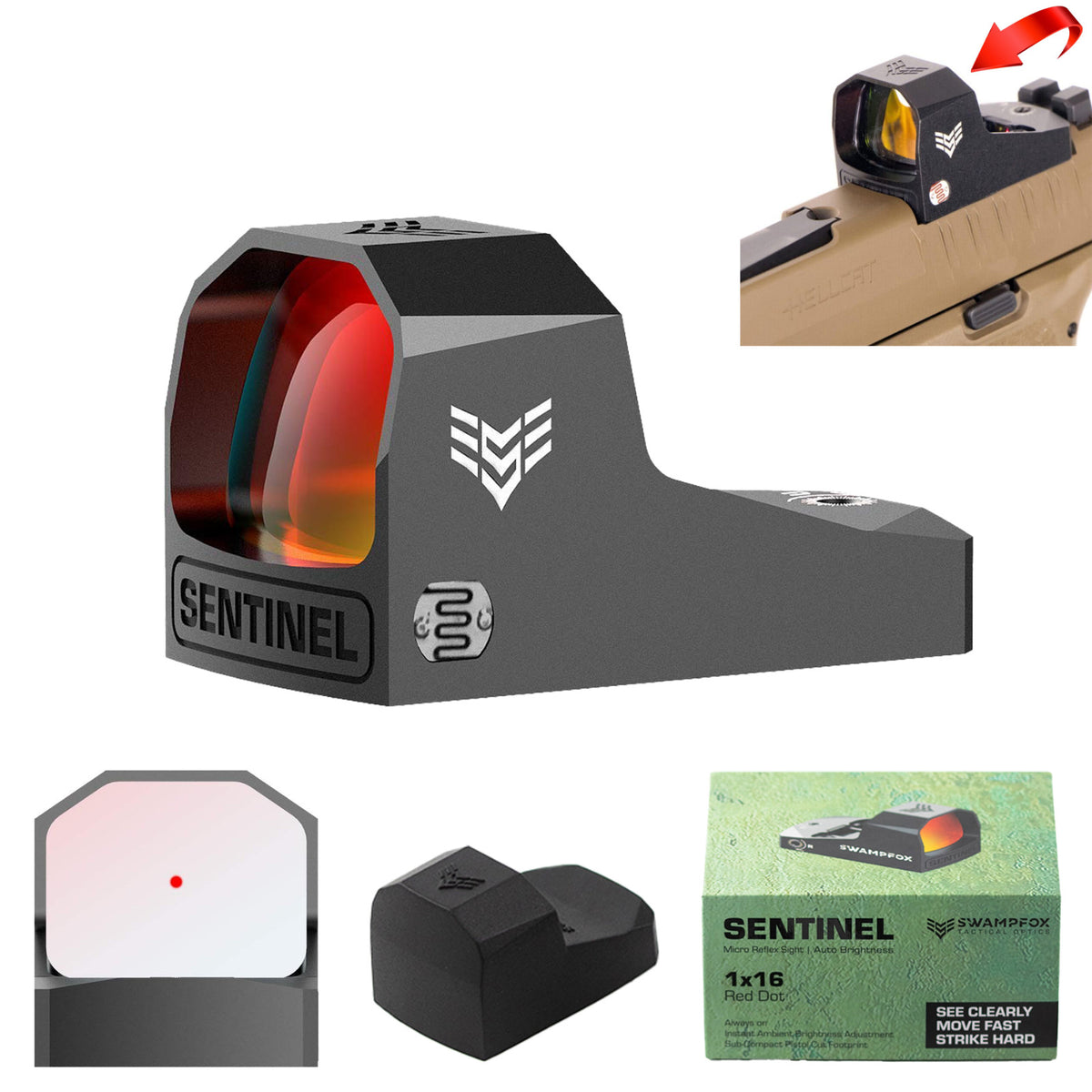Micro Green Dot Sight for Pistols 3 MOA RMSc Footprint Auto Brightness