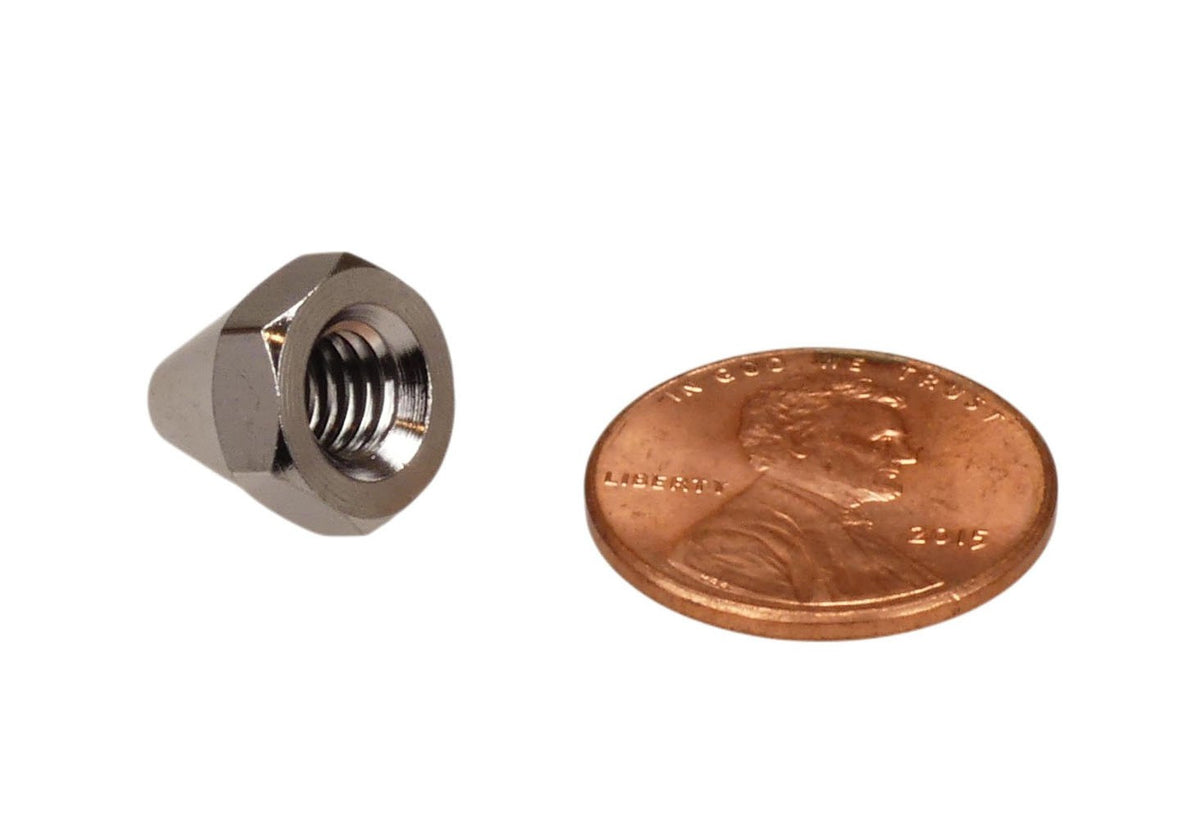 Chrome Bicycle Brake Caliper Pivot Dress-Up Cone Nut M6 Threaded
