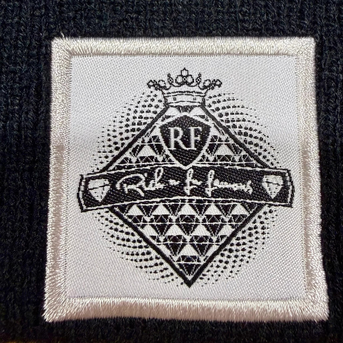 RnF Classic Knit Beanie with Pom and Sewn Patch - Winter Hat
