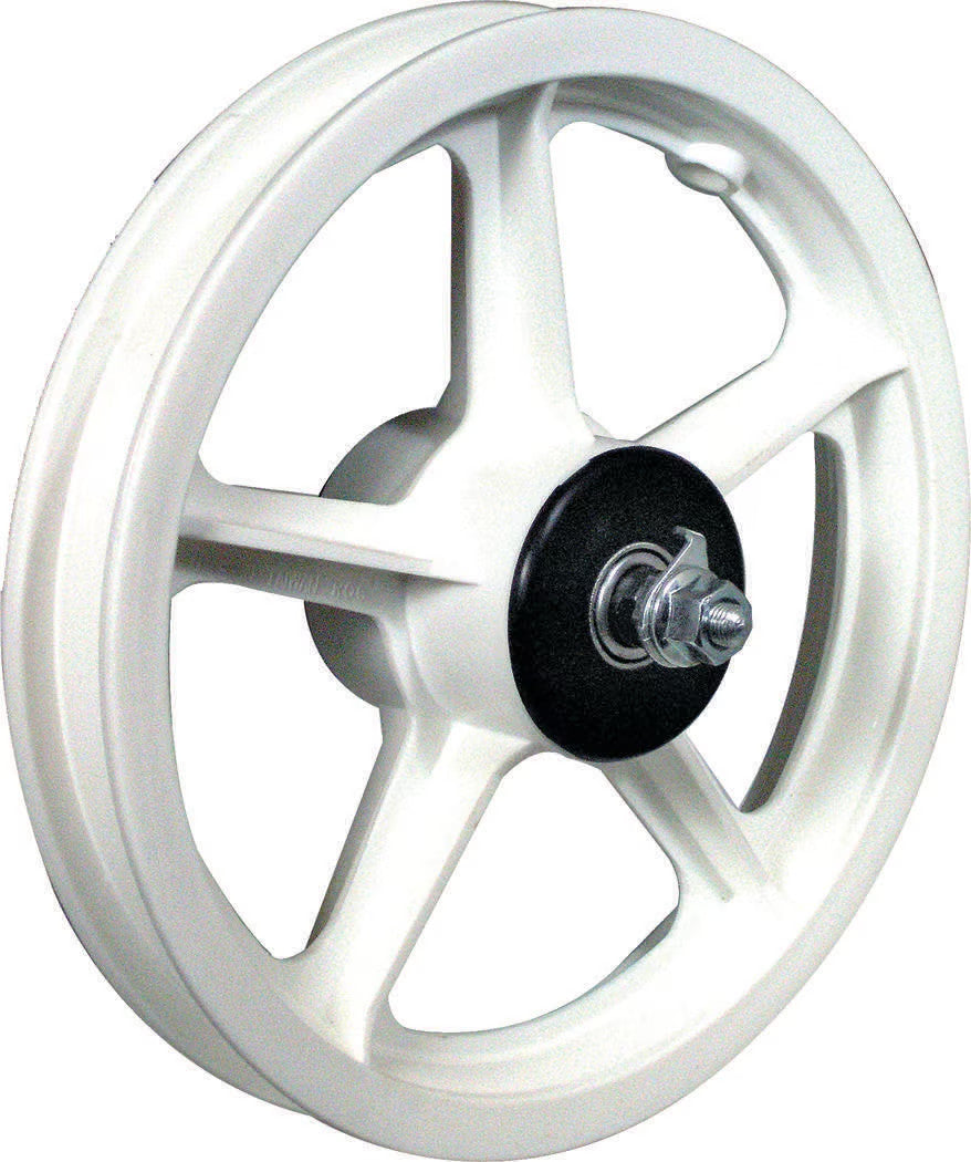 12 Inch Front White Bicycle Wheel for Scooters - Action