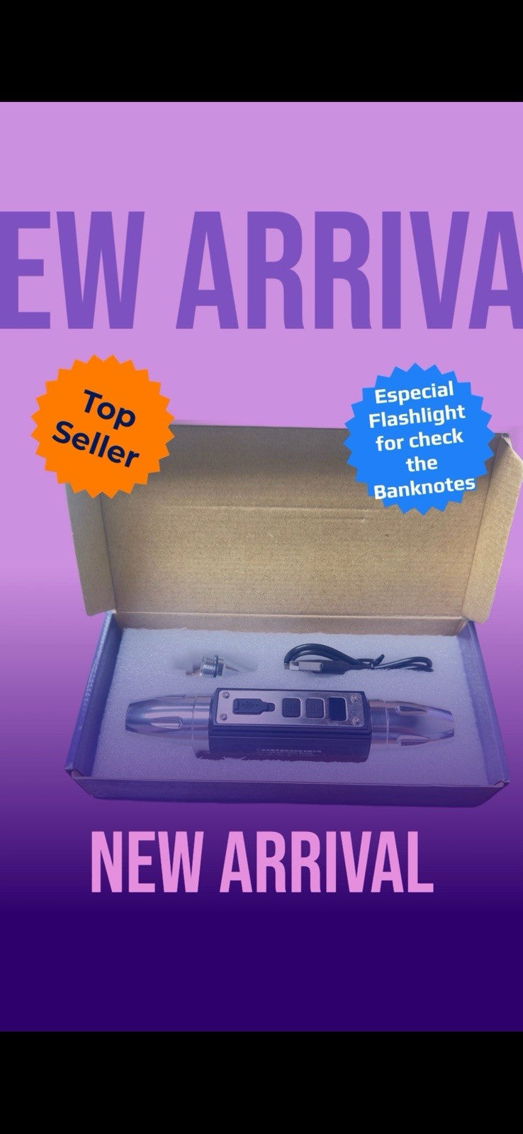 UV Blacklight Flashlight 365nm 395nm Handheld Torch for Banknotes Detection