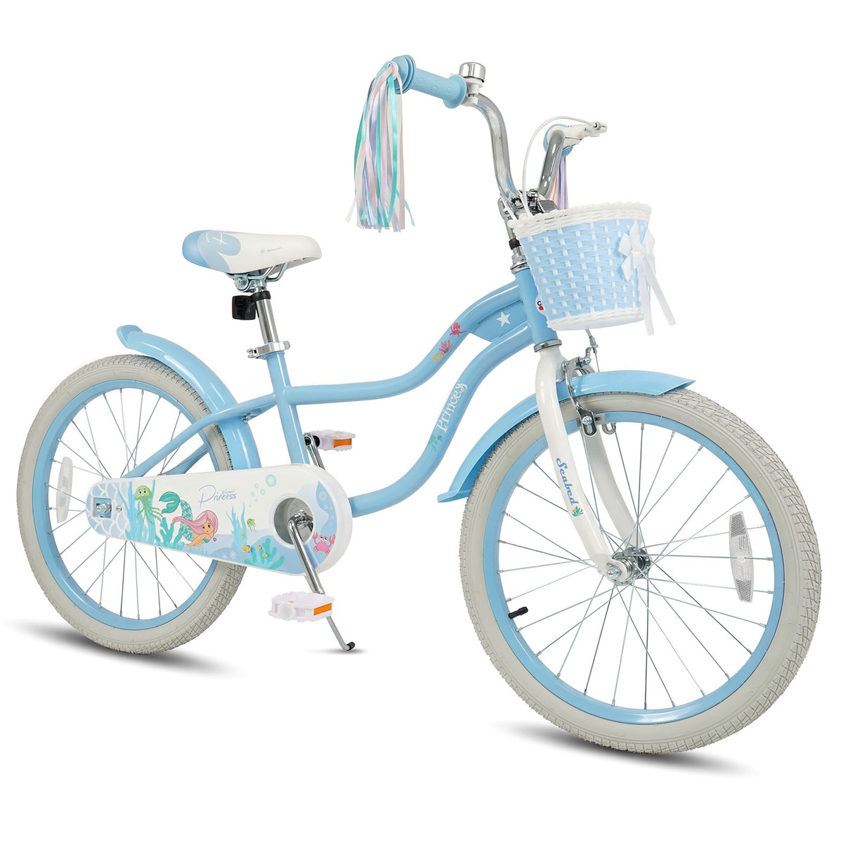 Girls 20 Inch Kids Bike with Removable Basket & Streamers - Safe & Adjustable