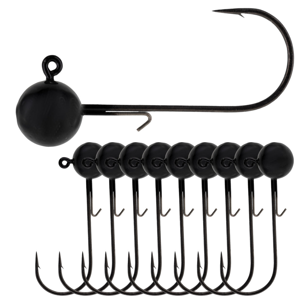 Reaction Tackle Premium Round Jig Heads for Soft Plastics - Multi-Size & Color