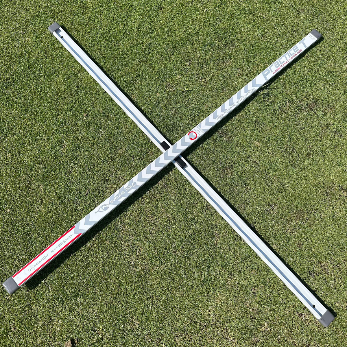 Golf Practice Alignment & Ball Position Guide with Mirror - White
